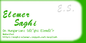 elemer saghi business card